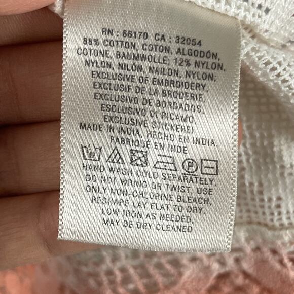 Anthropologie Akemi Kin Poncho Top Womens XS Floral Crochet Grandma Artsy FLAW - Picture 6 of 12